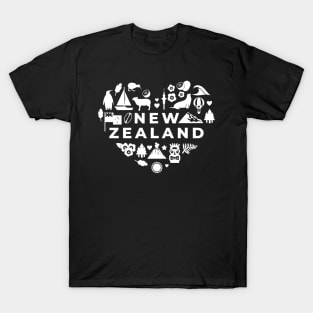 New Zealand White Heart T-Shirt